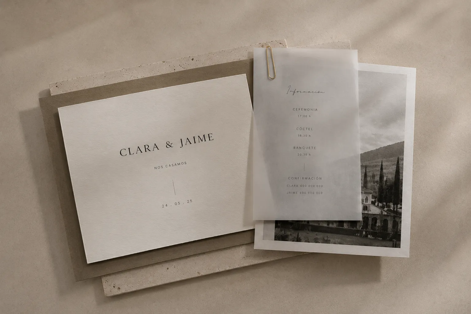 Premium stationery invitation and card set