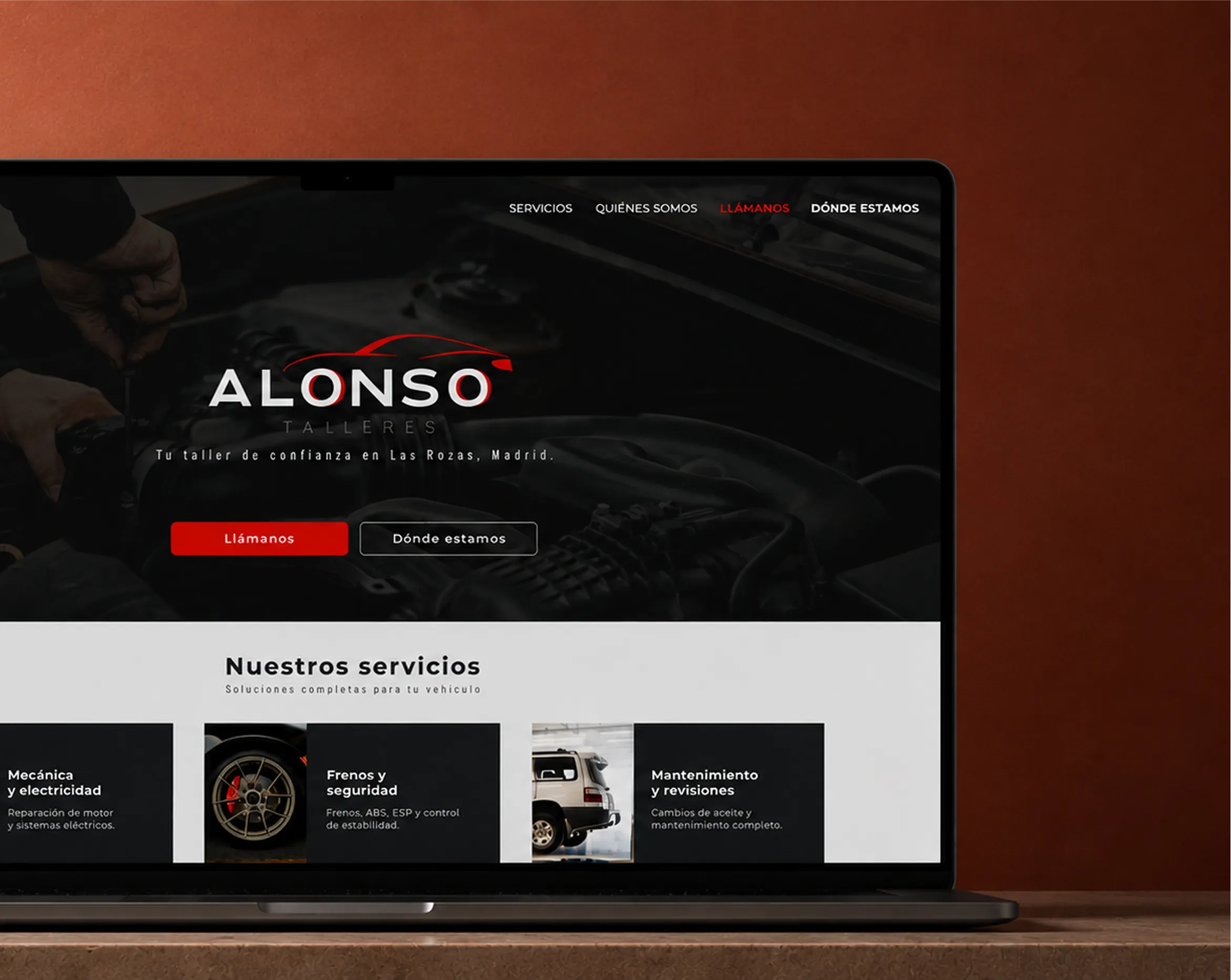 Website design shown on a tablet screen